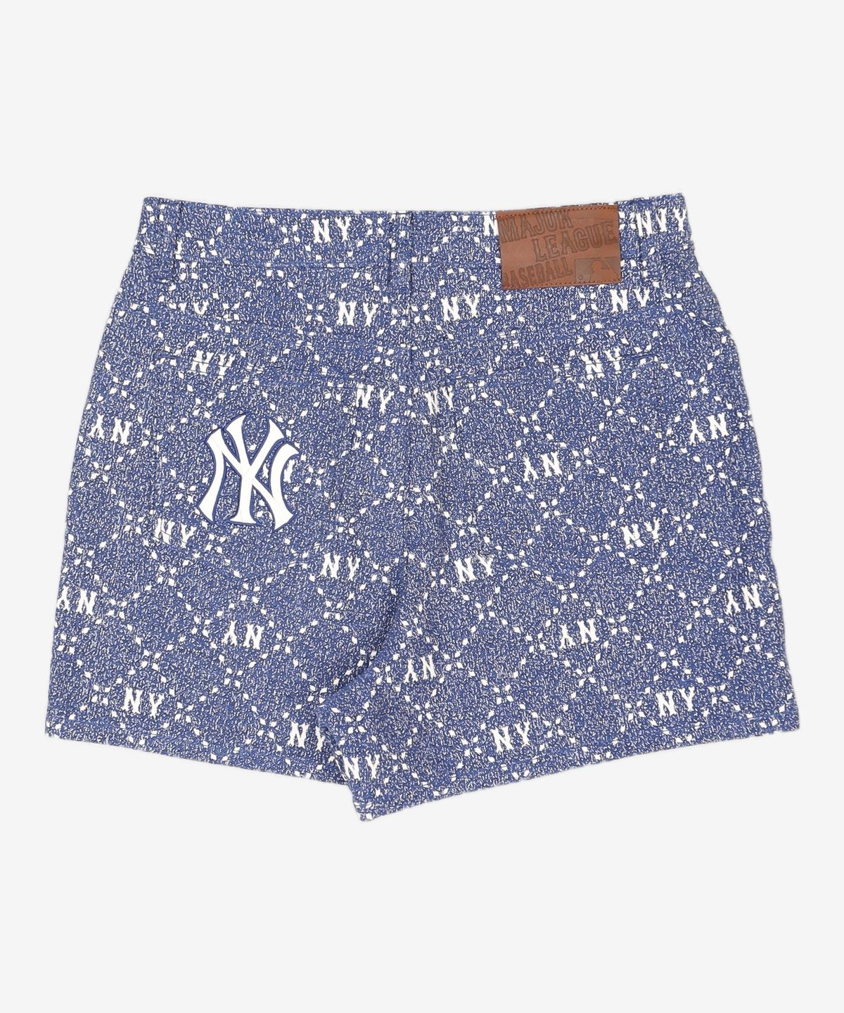 엠엘비(MLB) 여성 다이아 모노그램 자카드 데님라이크 숏팬츠 NY (Indigo) S