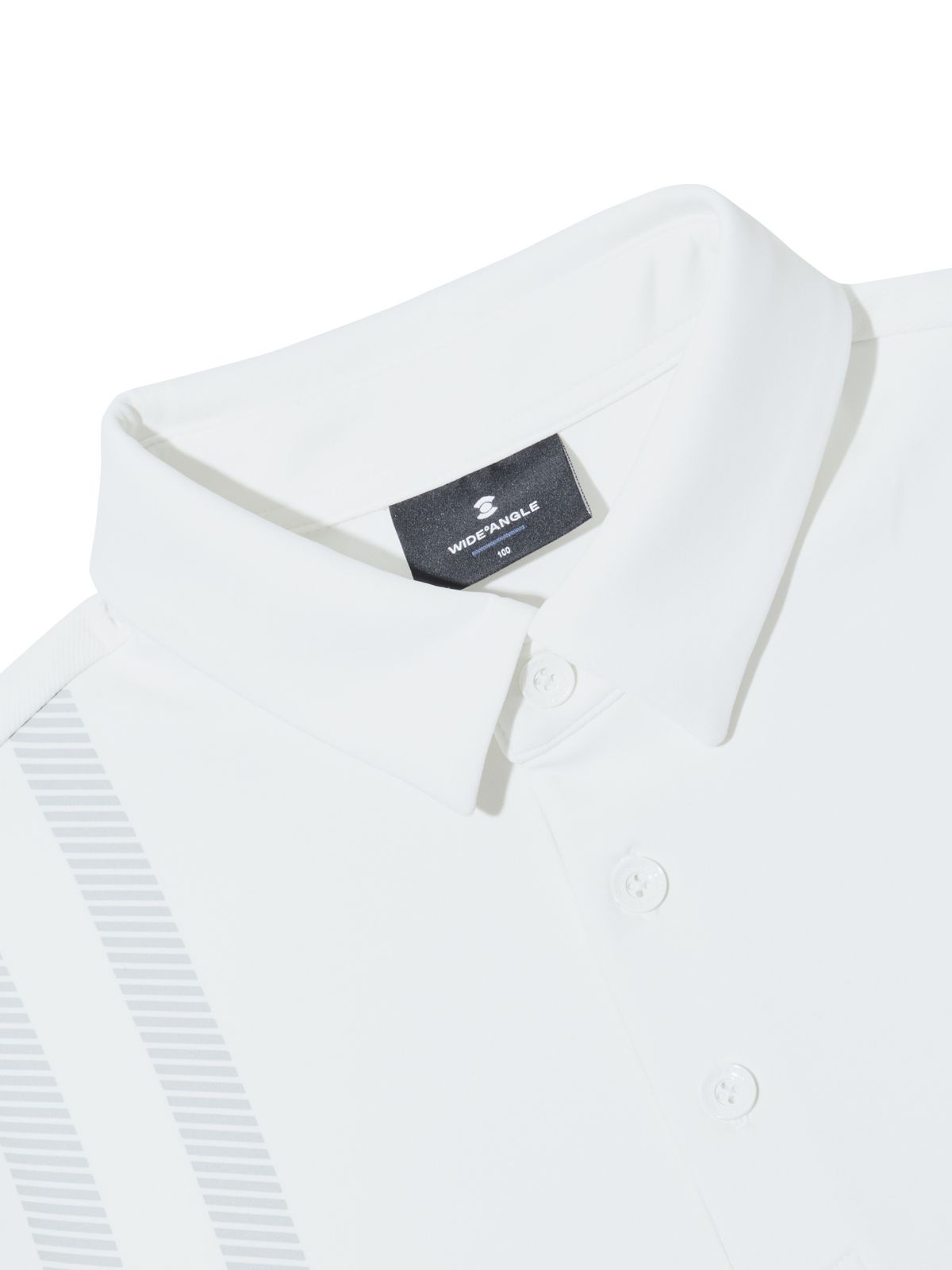 와이드앵글(WIDEANGLE) CO 조직 믹스 솔리드 카라 티셔츠 M_Off White