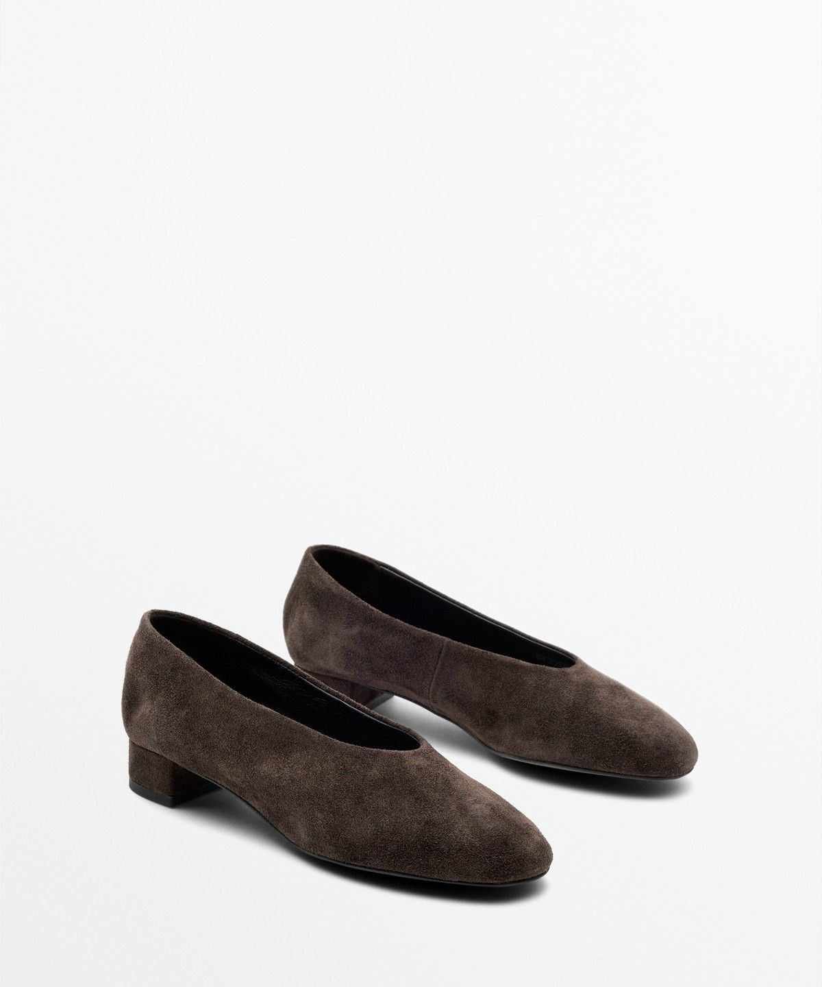 마시모두띠(MASSIMO DUTTI) 스플릿 스웨이드 가죽 힐 슈즈