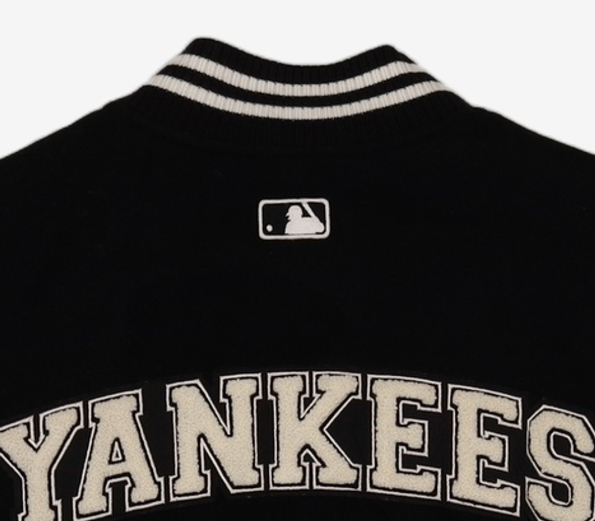 엠엘비(MLB) 울 베이직 소매배색 바시티자켓 NY (L.Black) M