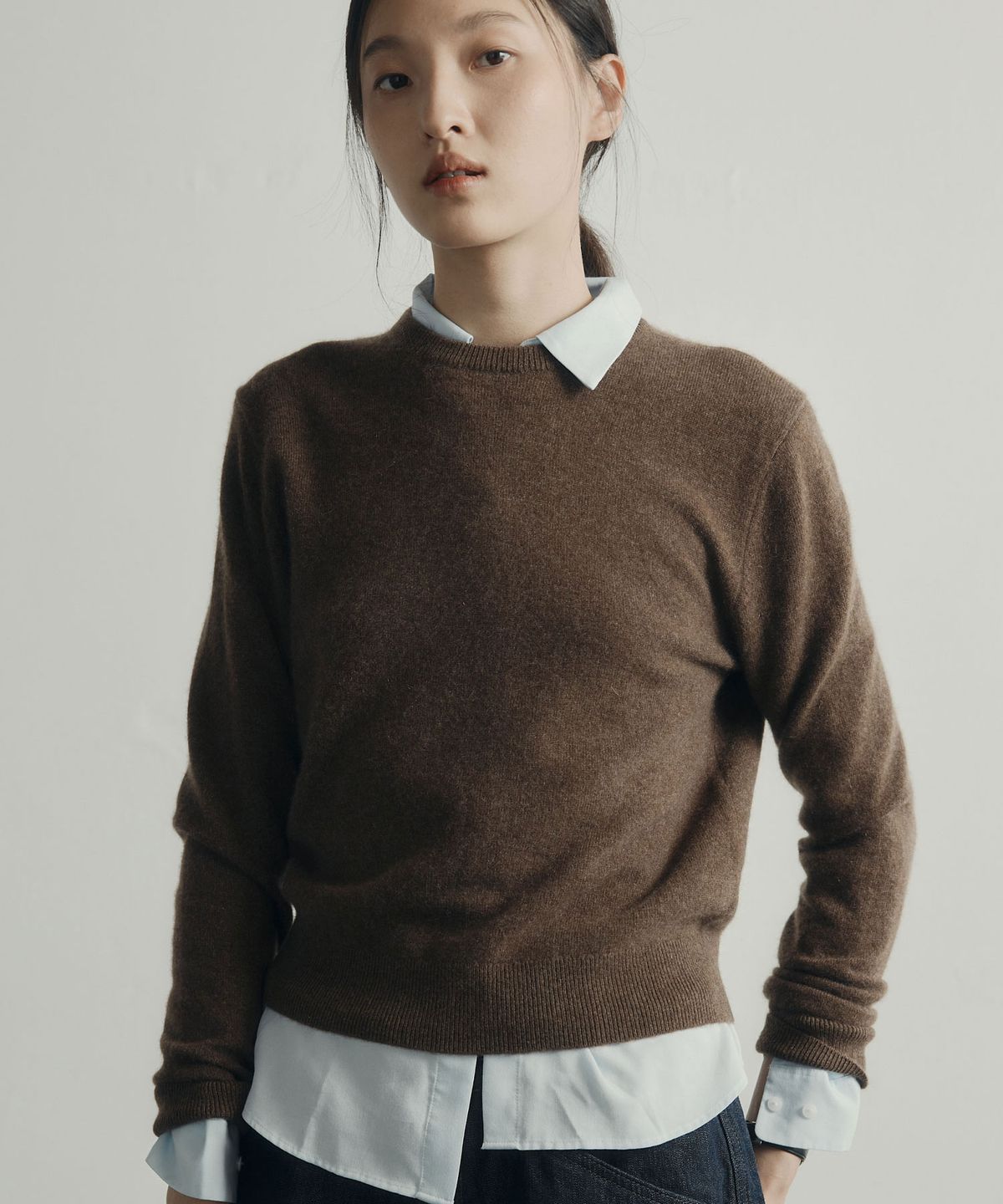 더니트컴퍼니(THEKNITCOMPANY) (우먼) 파인 캐시미어 100 크루넥 10color