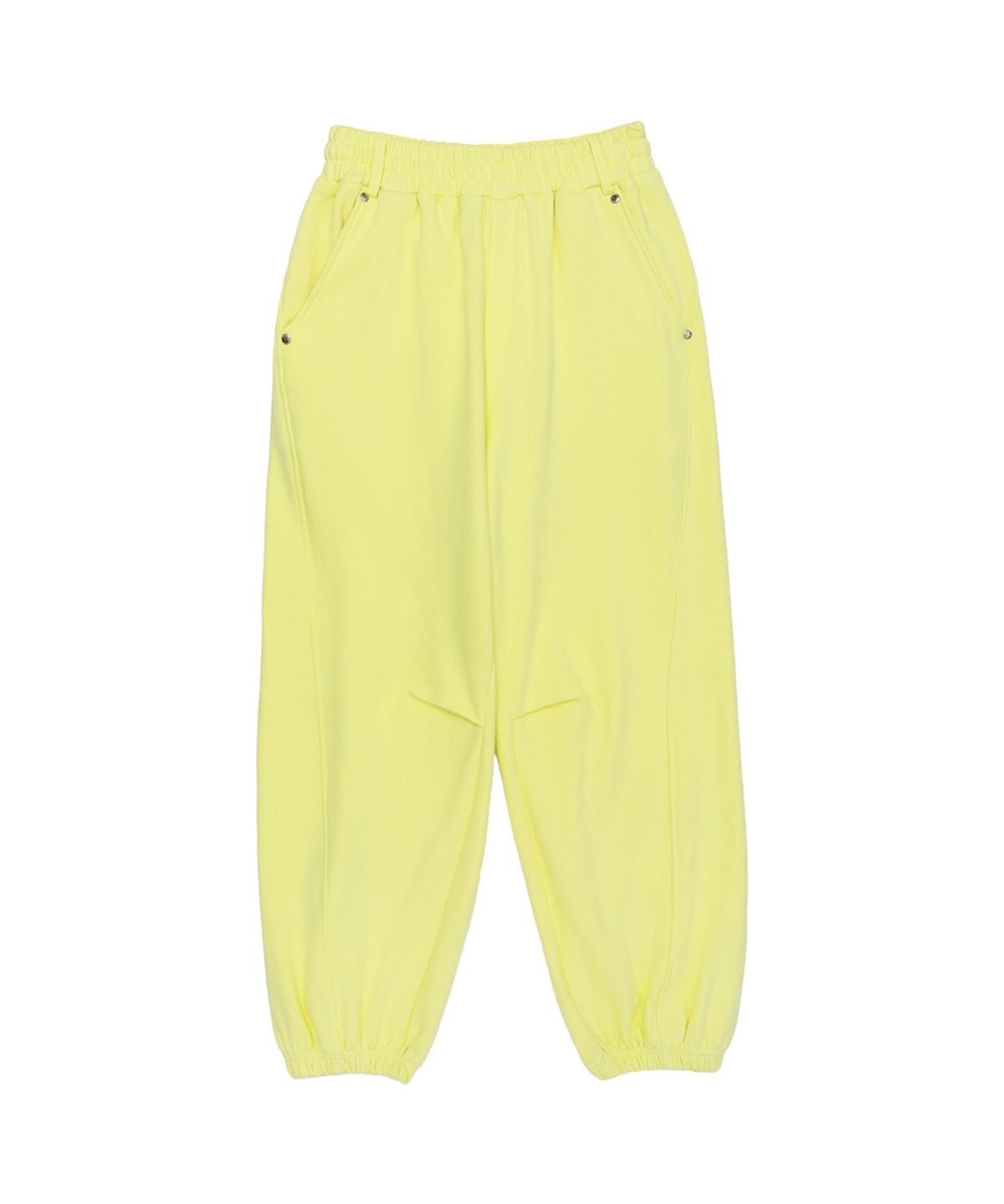 크랭크(CRANK) 커브드 리벳 조거 팬츠_옐로우