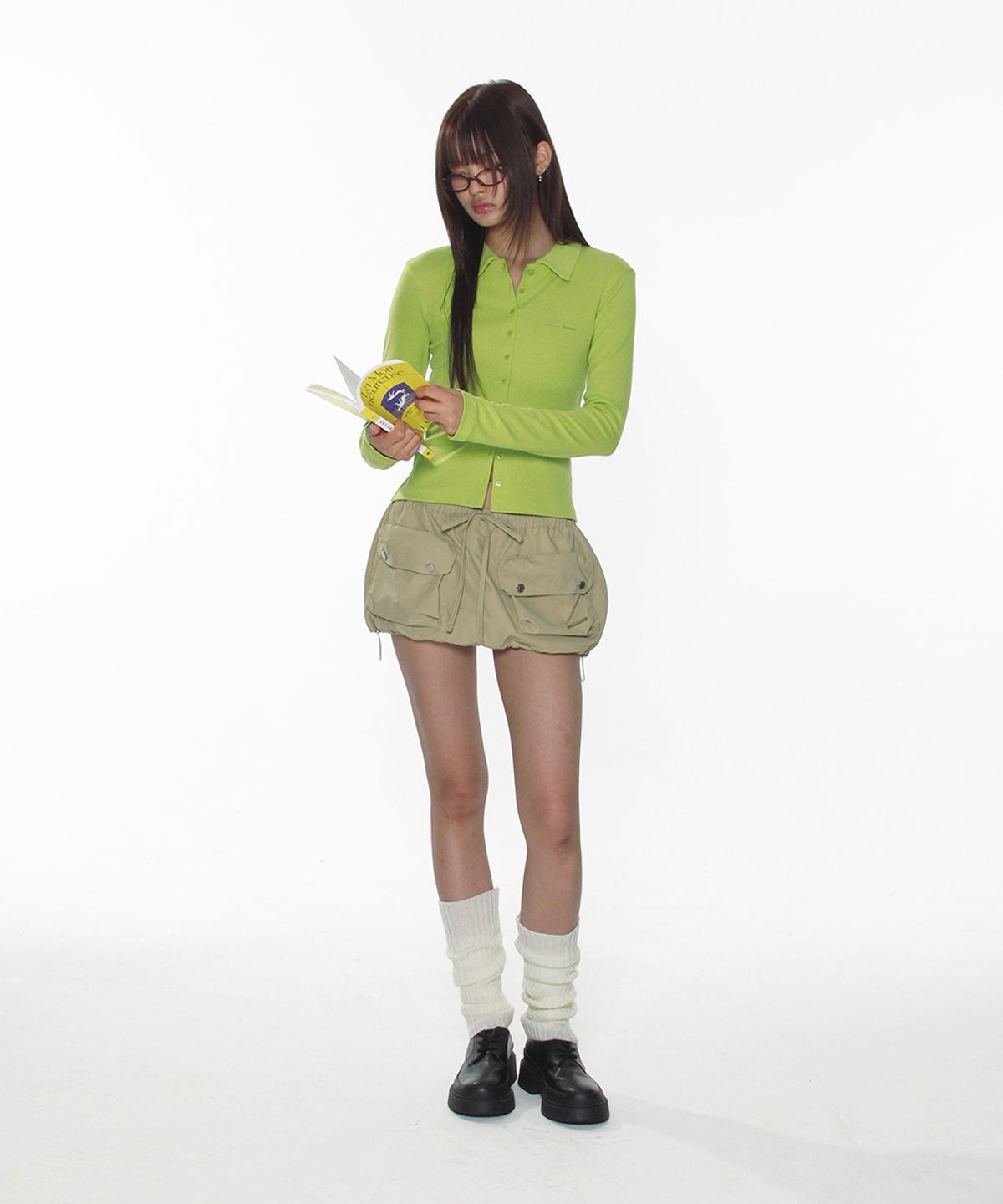 크랭크(CRANK) 더블 포켓 마이크로 스커트_베이지