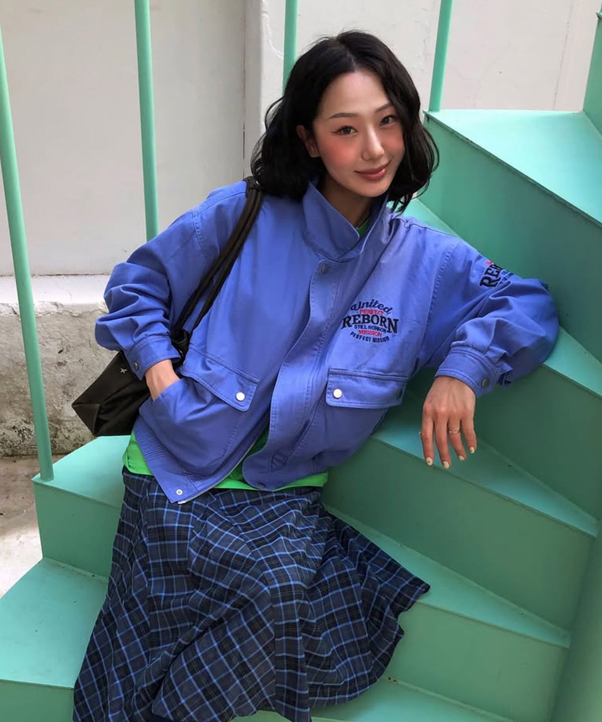 론론(RONRON) WASHED VINTAGE COTTON BLOUSON BLUE