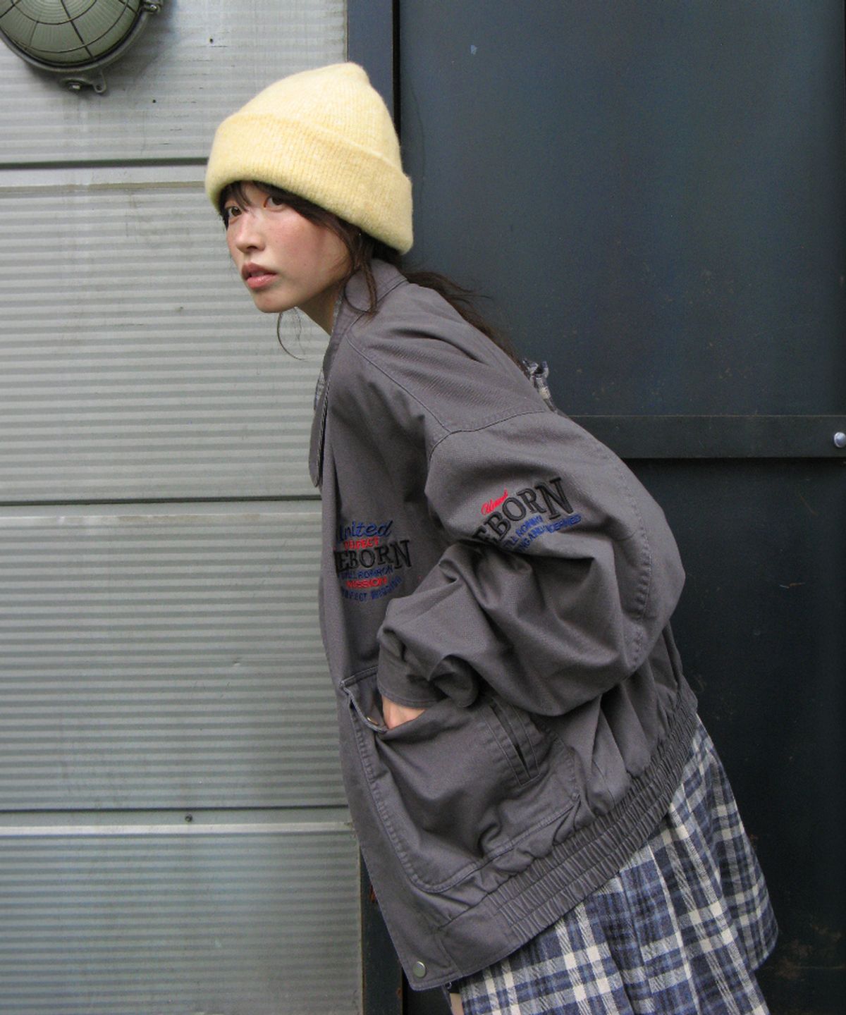 론론(RONRON) WASHED VINTAGE COTTON BLOUSON CHARCOAL