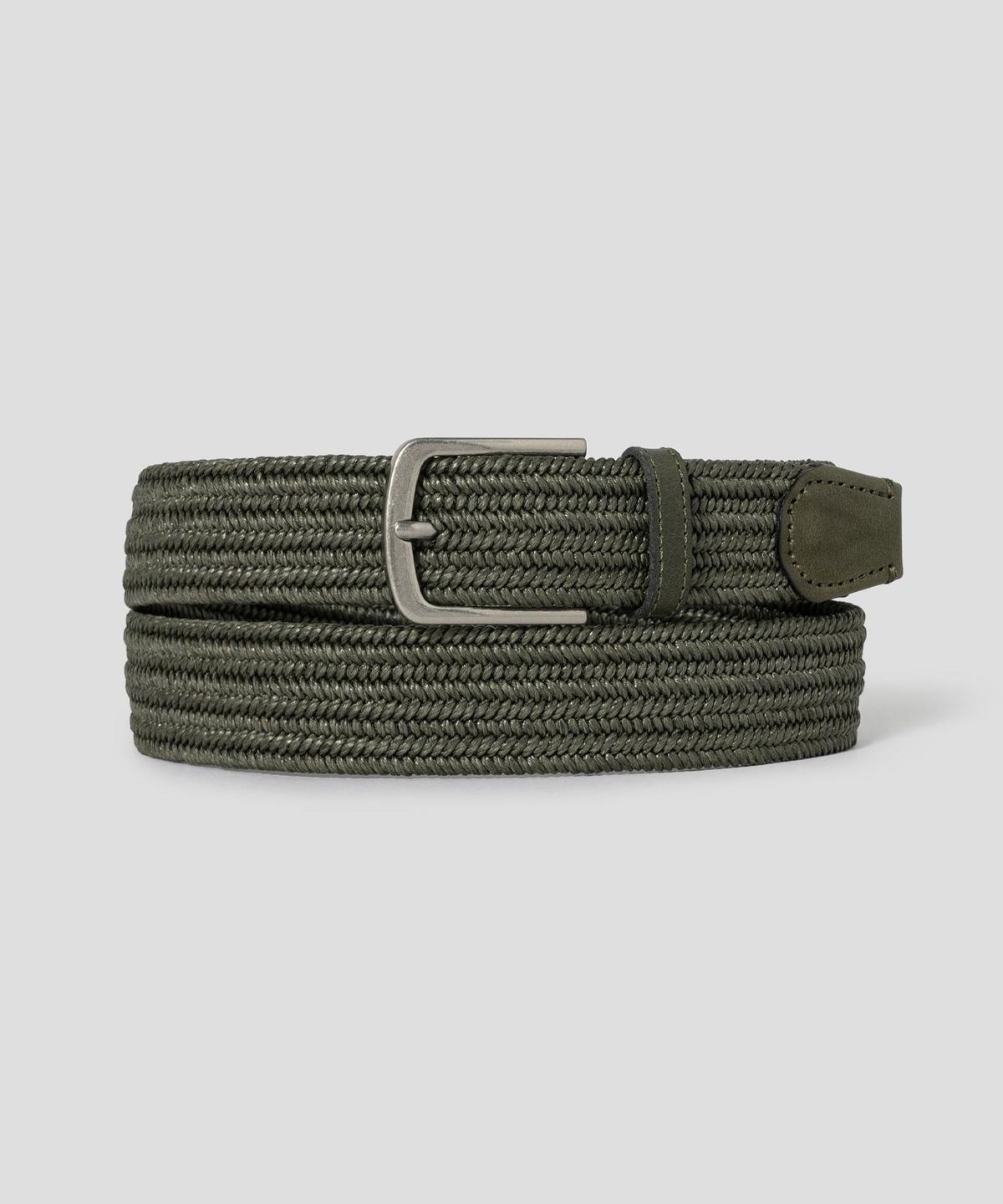 빈폴 액세서리(BEANPOLE ACCESSORY) 엘라스틱 캐주얼 버클 벨트 - 카키