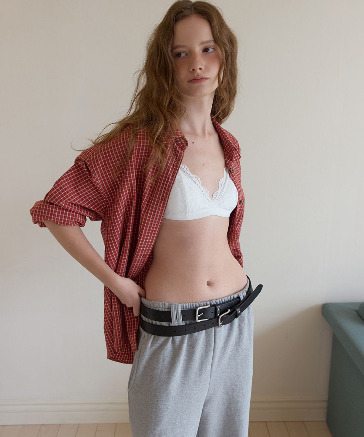 어패럴아카이브(APPAREL ARCHIVE) Buff italian leather belt - Black