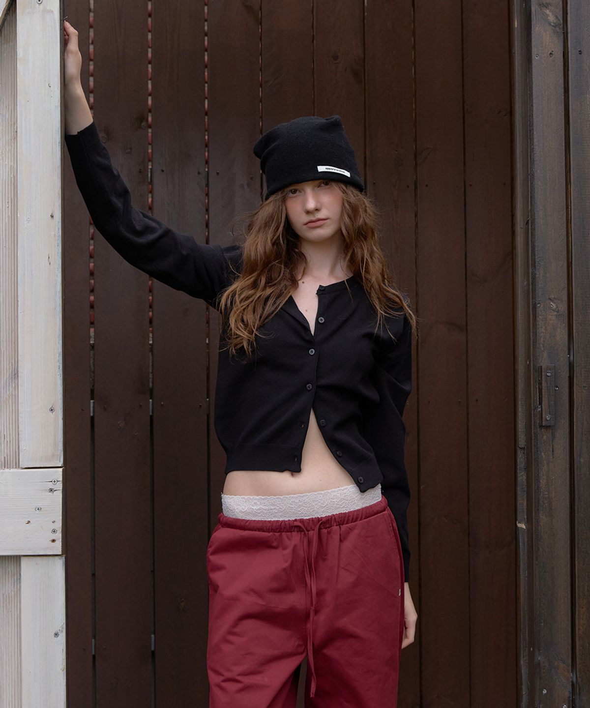 어패럴아카이브(APPAREL ARCHIVE) Liddle round cardigan - Black