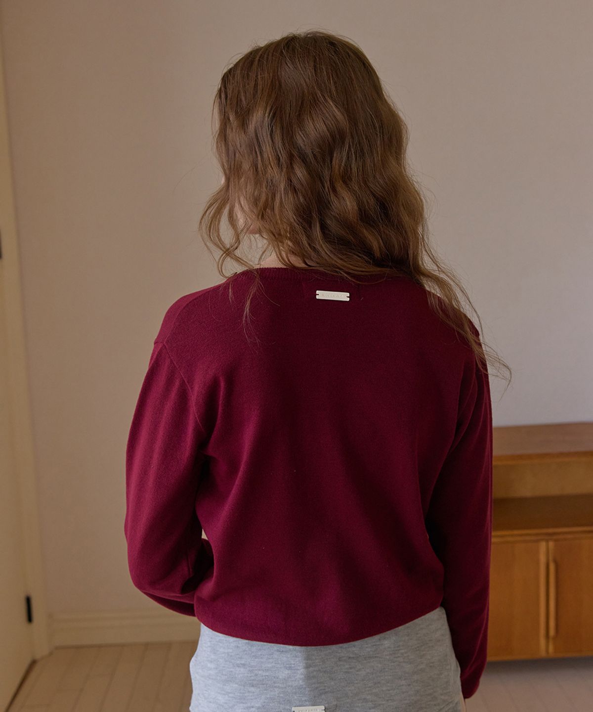 어패럴아카이브(APPAREL ARCHIVE) Liddle round cardigan - Burgundy
