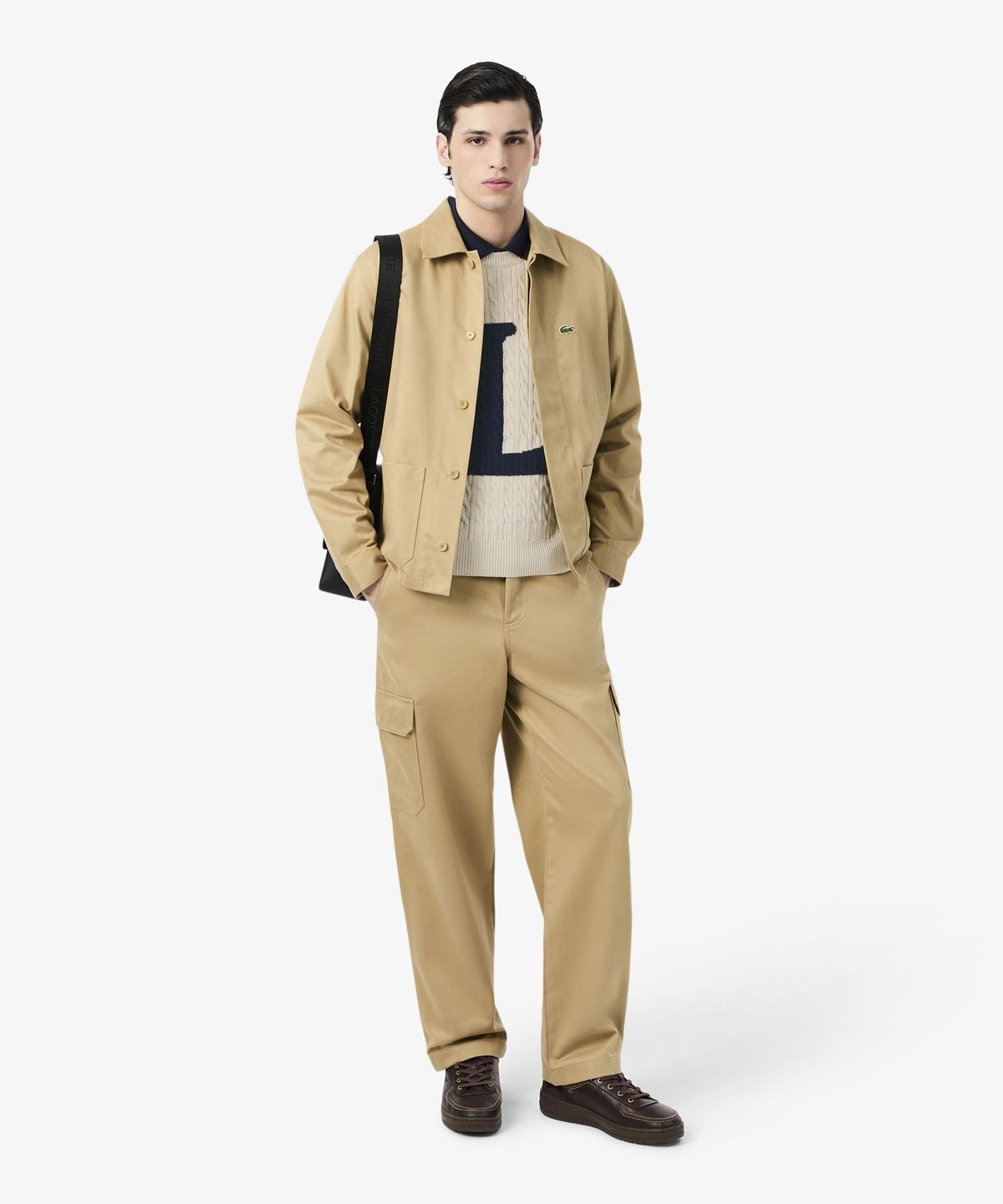 라코스테(LACOSTE) 남성 L로고 케이블 크루넥 풀오버 AH8590-56N UN5