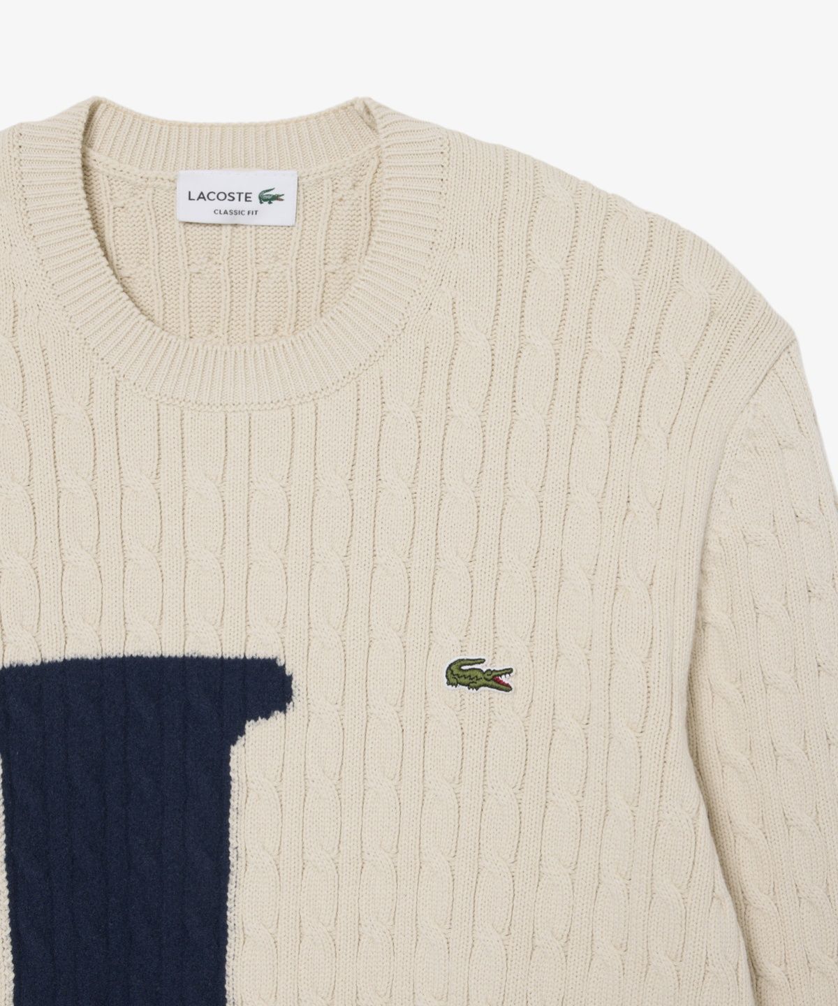 라코스테(LACOSTE) 남성 L로고 케이블 크루넥 풀오버 AH8590-56N UN5