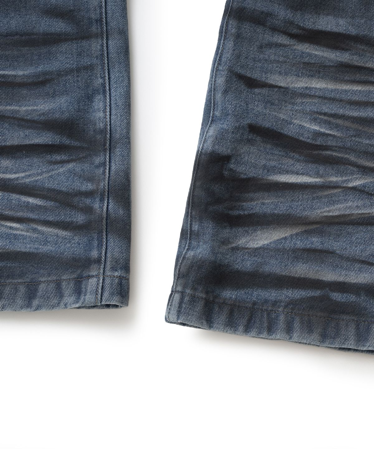 낫포너드(NOT4NERD) Dirty Washed Dart Zip Denim Pants - Deep Blue