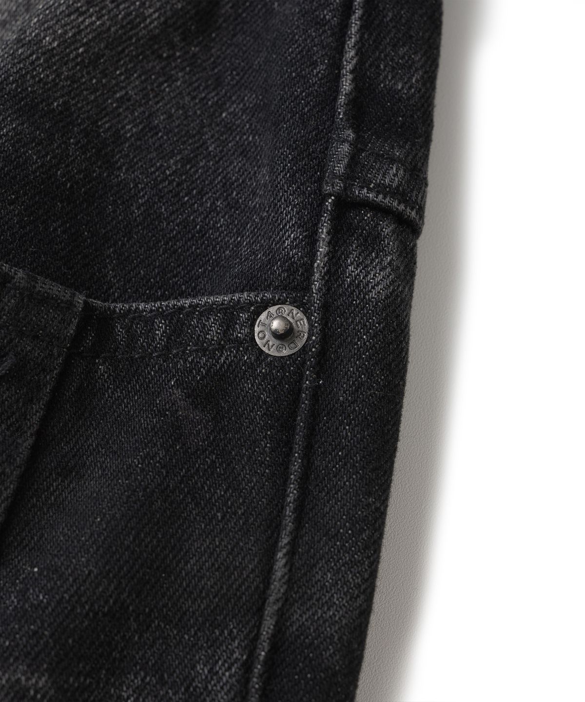 낫포너드(NOT4NERD) Dirty Washed Dart Zip Denim Pants - Black
