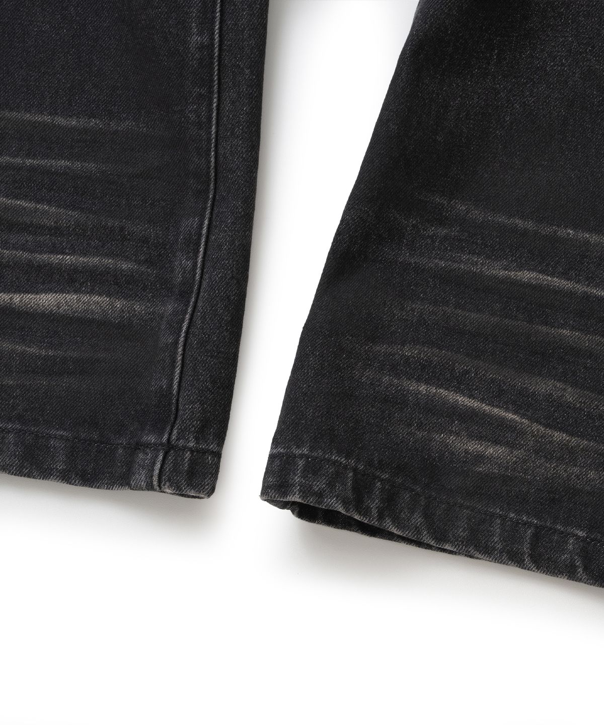 낫포너드(NOT4NERD) Dirty Washed Dart Zip Denim Pants - Black
