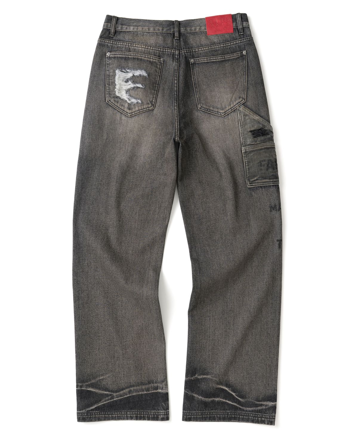 낫포너드(NOT4NERD) Corduroy Repair Regular Fit Denim Pants - Black