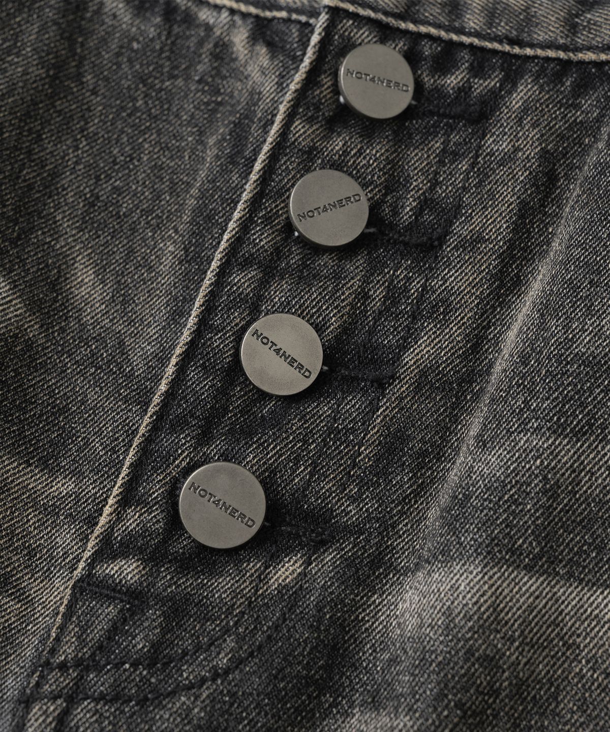 낫포너드(NOT4NERD) Corduroy Repair Regular Fit Denim Pants - Black