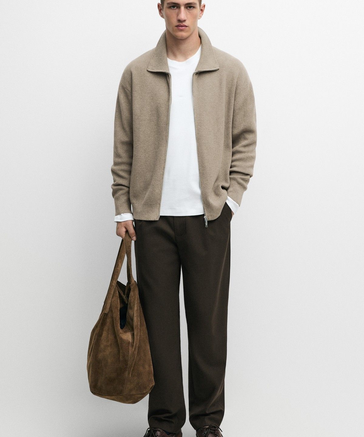 마시모두띠(MASSIMO DUTTI) 100% 코튼 골지 니트 가디건