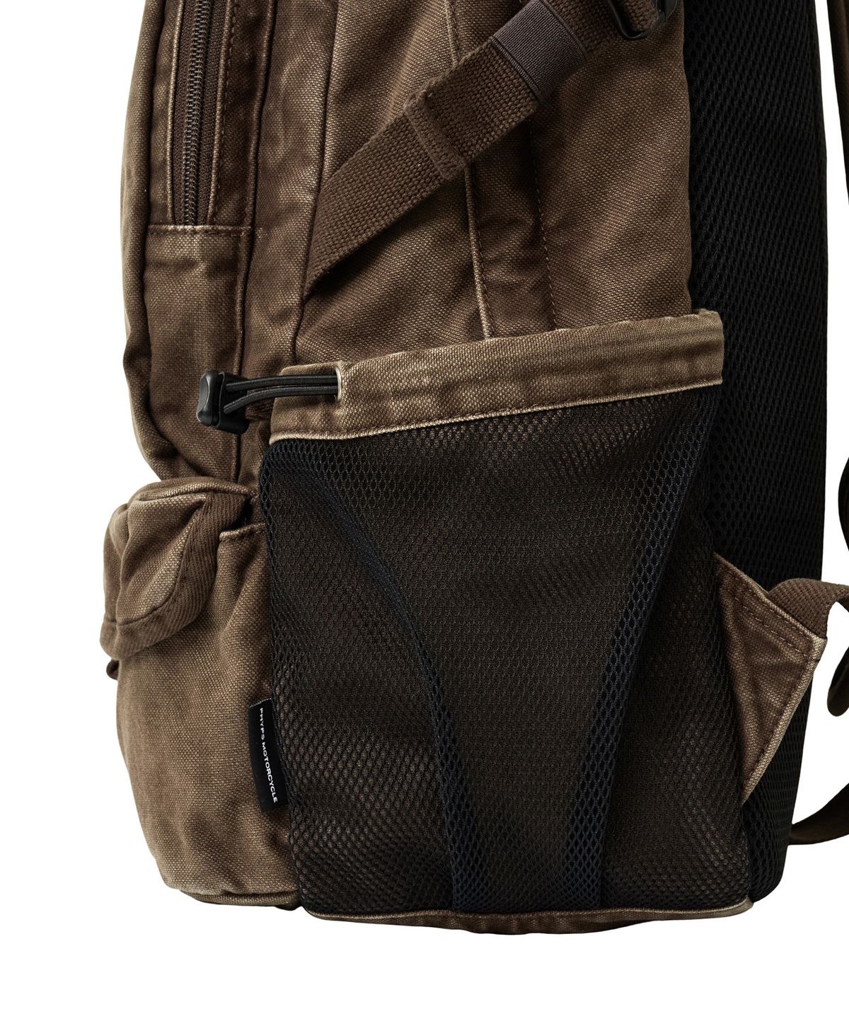 핍스 모터사이클(PHYPS MOTORCYCLE) Washed Field Backpack Brown