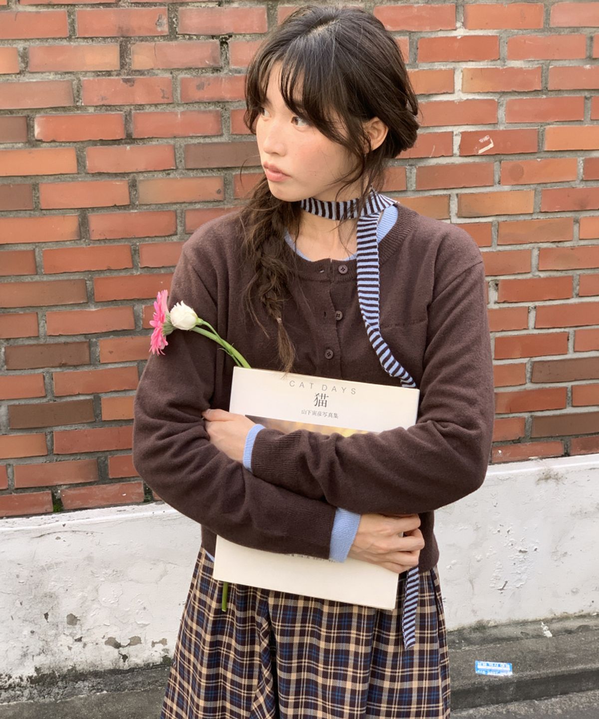 론론(RONRON) BASIC WOOL ARCHIVE CARDIGAN BROWN