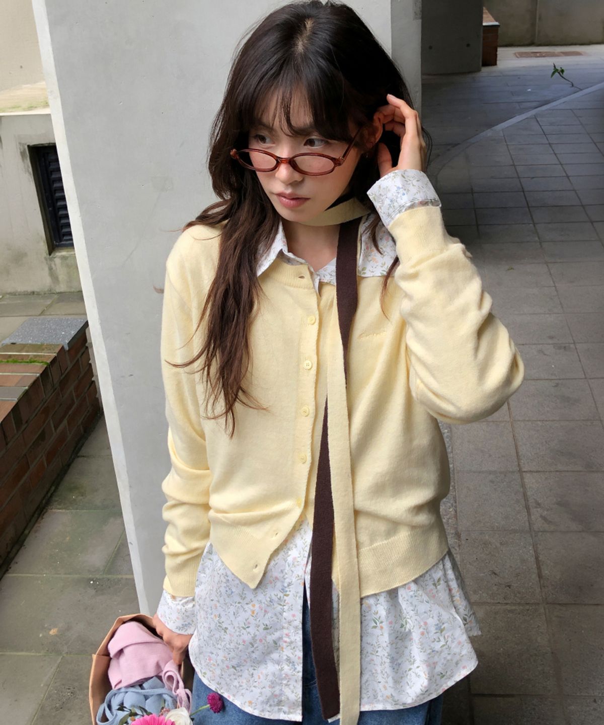 론론(RONRON) BASIC WOOL ARCHIVE CARDIGAN BUTTER