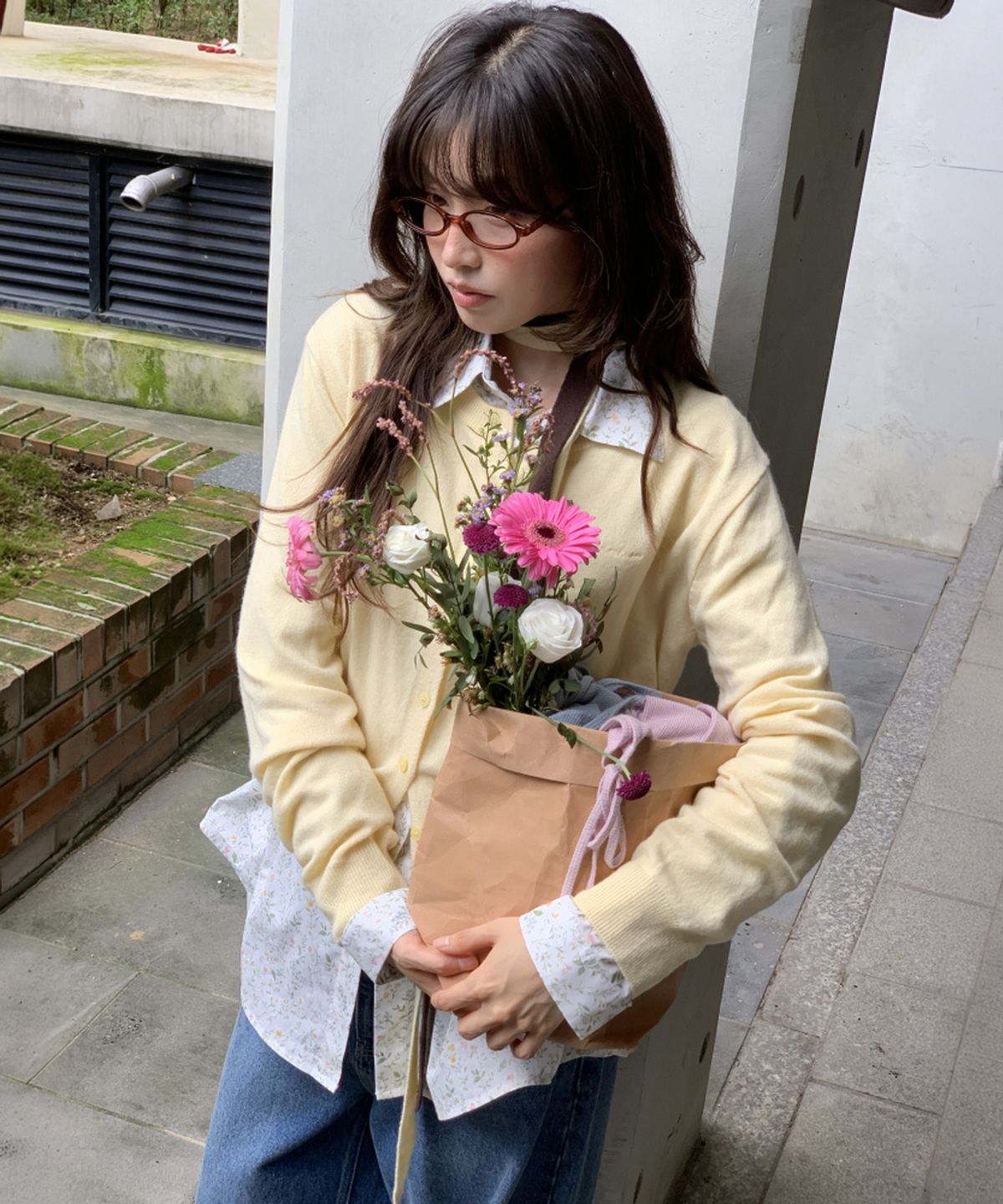 론론(RONRON) BASIC WOOL ARCHIVE CARDIGAN BUTTER