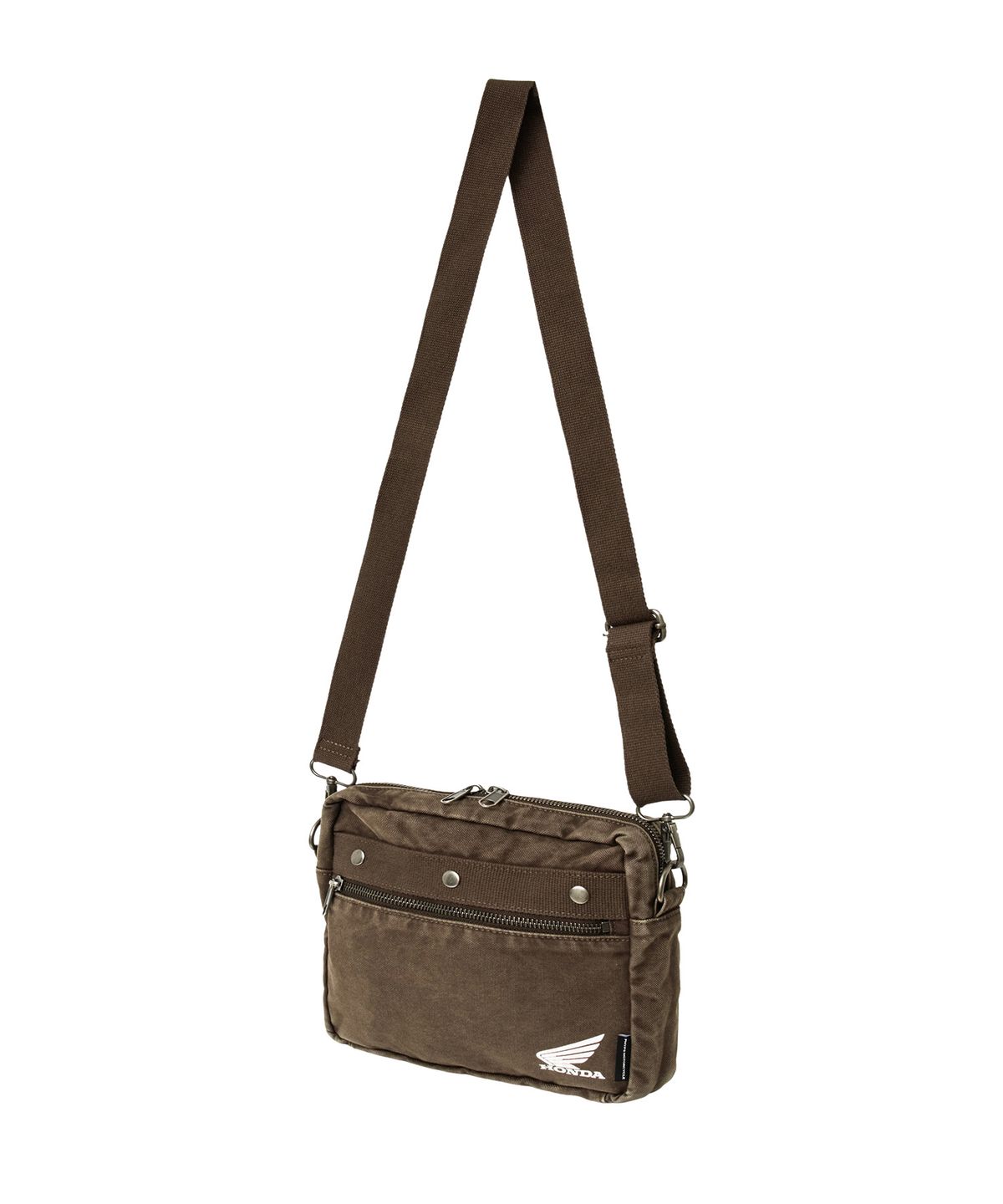 핍스 모터사이클(PHYPS MOTORCYCLE) Washed Field Mini Cross Bag Brown