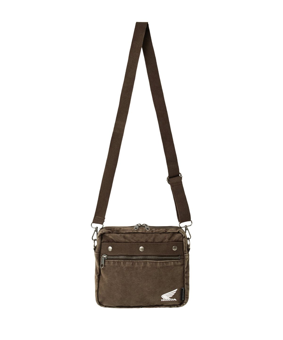핍스 모터사이클(PHYPS MOTORCYCLE) Washed Field Mini Cross Bag Brown