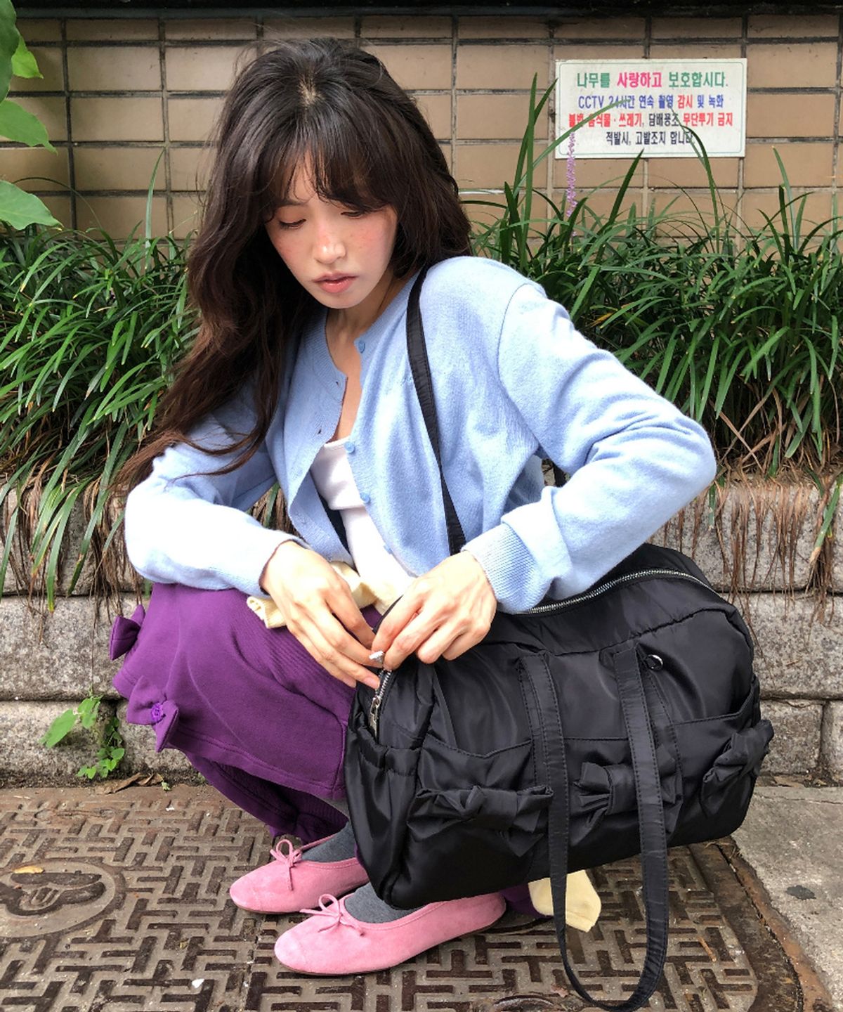 론론(RONRON) BASIC WOOL ARCHIVE CARDIGAN SOFT BLUE