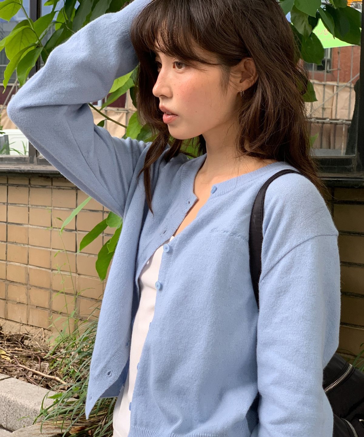 론론(RONRON) BASIC WOOL ARCHIVE CARDIGAN SOFT BLUE