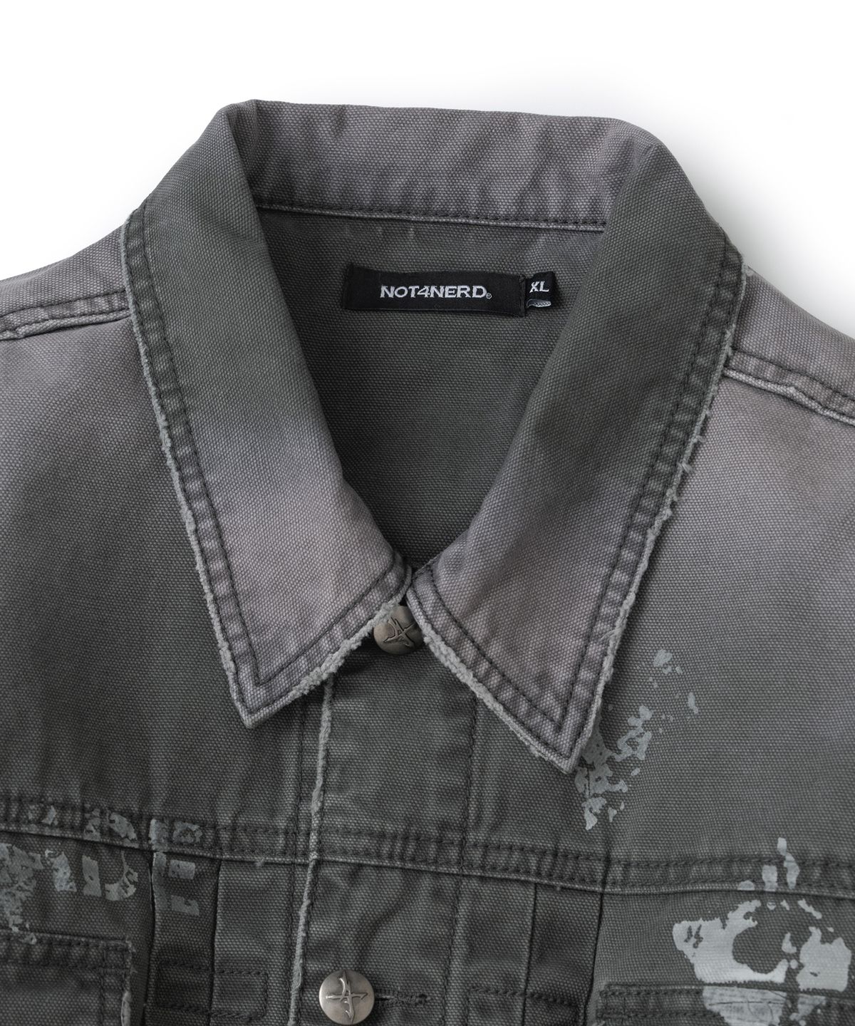 낫포너드(NOT4NERD) After Aware Bleach Washed Trucker Jacket - Charcoal