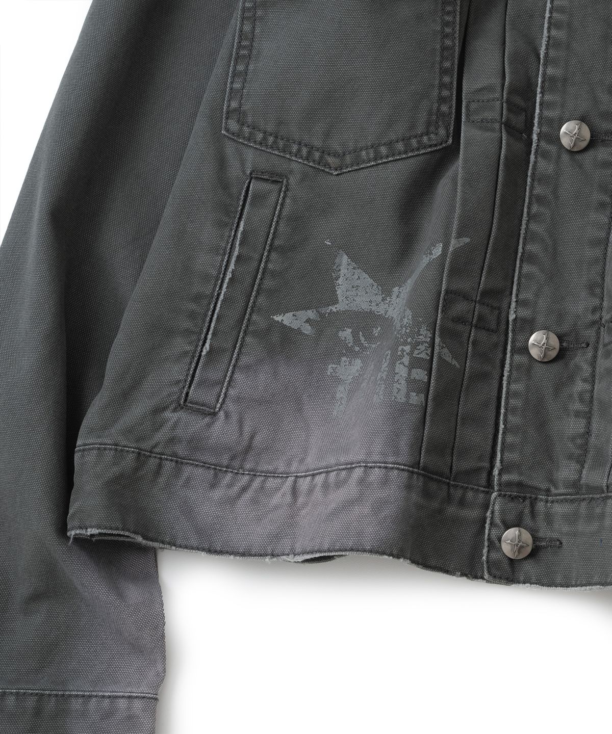 낫포너드(NOT4NERD) After Aware Bleach Washed Trucker Jacket - Charcoal