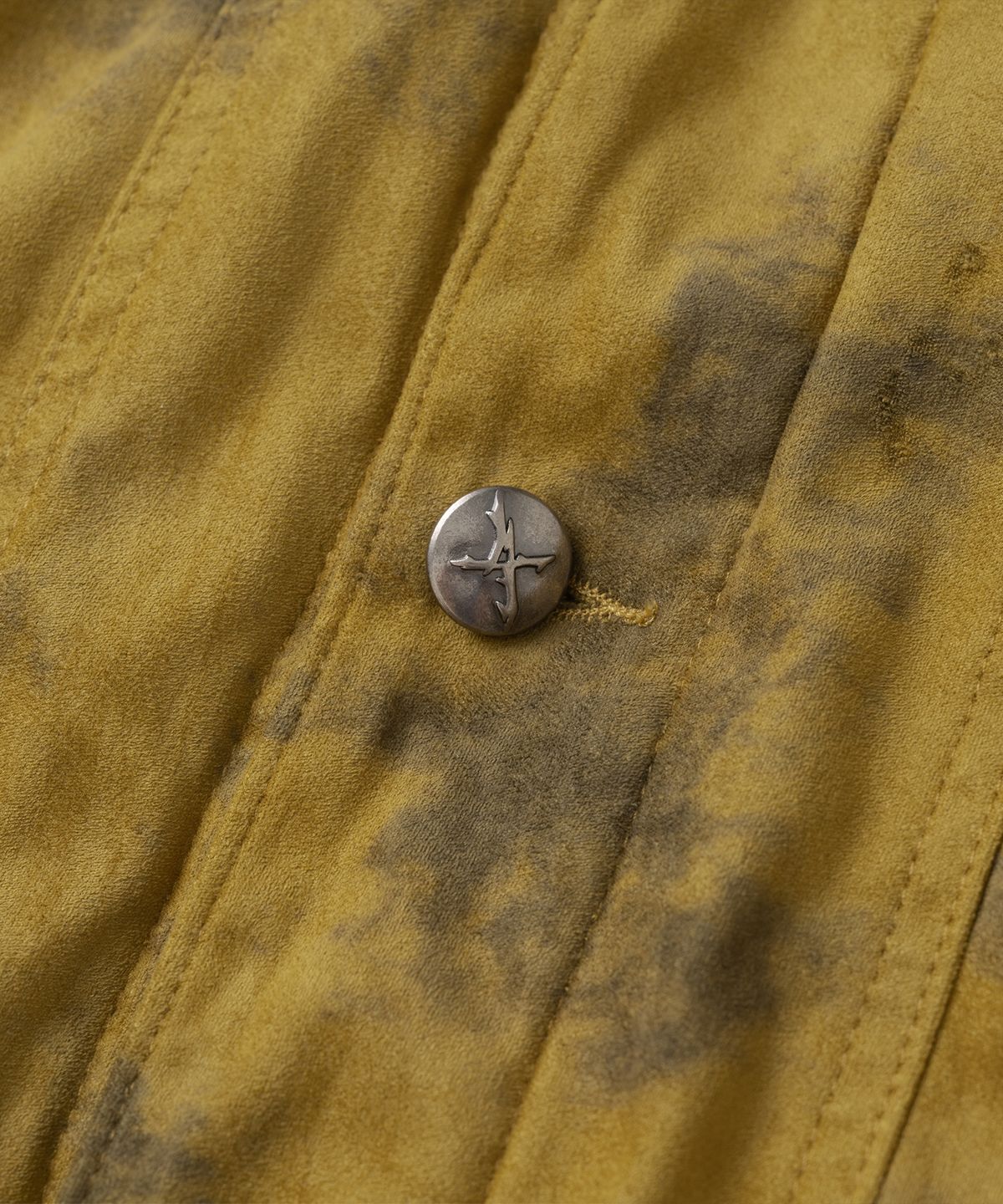 낫포너드(NOT4NERD) Dirty Washed Distressed Suede Trucker Jacket - Mustard
