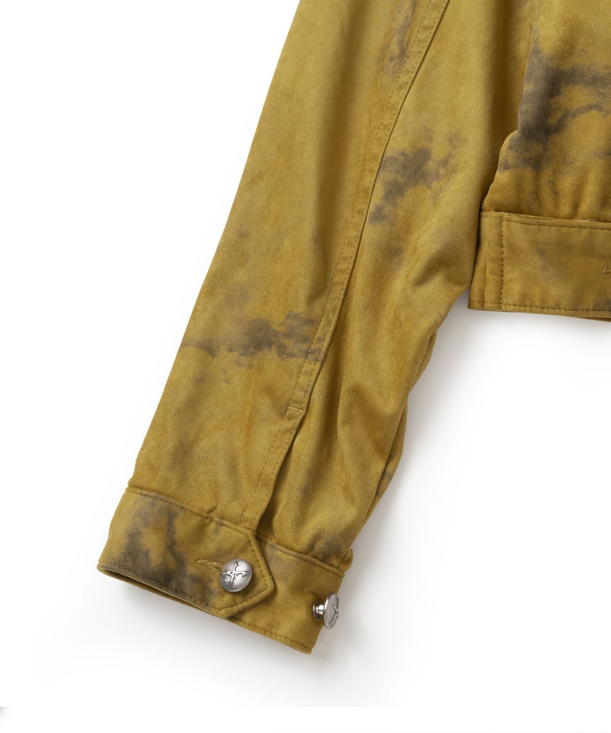낫포너드(NOT4NERD) Dirty Washed Distressed Suede Trucker Jacket - Mustard