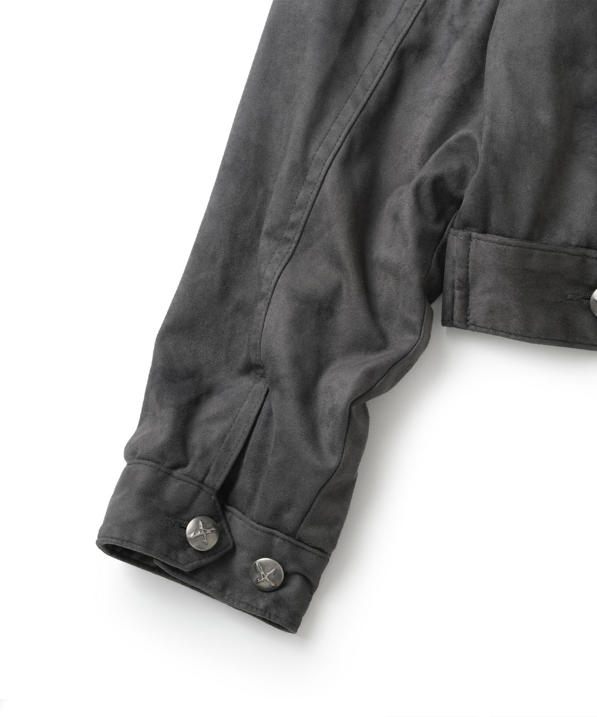낫포너드(NOT4NERD) Dirty Washed Distressed Suede Trucker Jacket - Charcoal