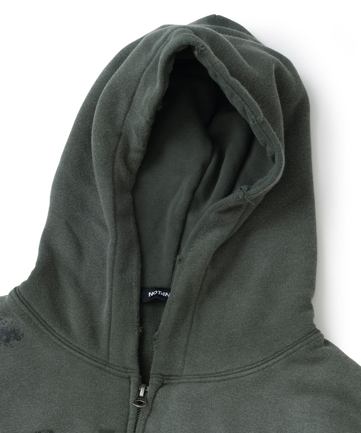 낫포너드(NOT4NERD) Faith Not Distressed Hood Zip Up - Green