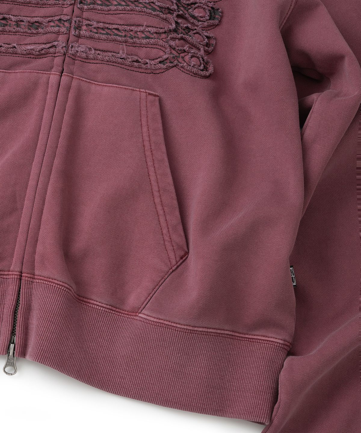 낫포너드(NOT4NERD) Napoleon Applique Pigment Hood Zip Up - Red