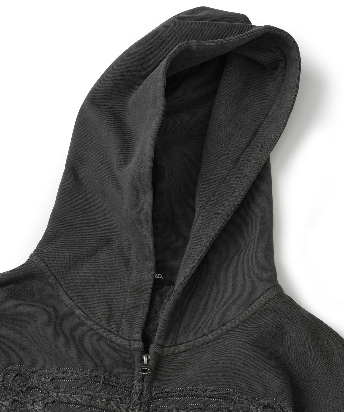 낫포너드(NOT4NERD) Napoleon Applique Pigment Hood Zip Up - Charcoal