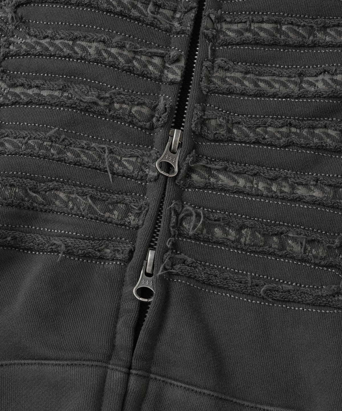 낫포너드(NOT4NERD) Napoleon Applique Pigment Hood Zip Up - Charcoal