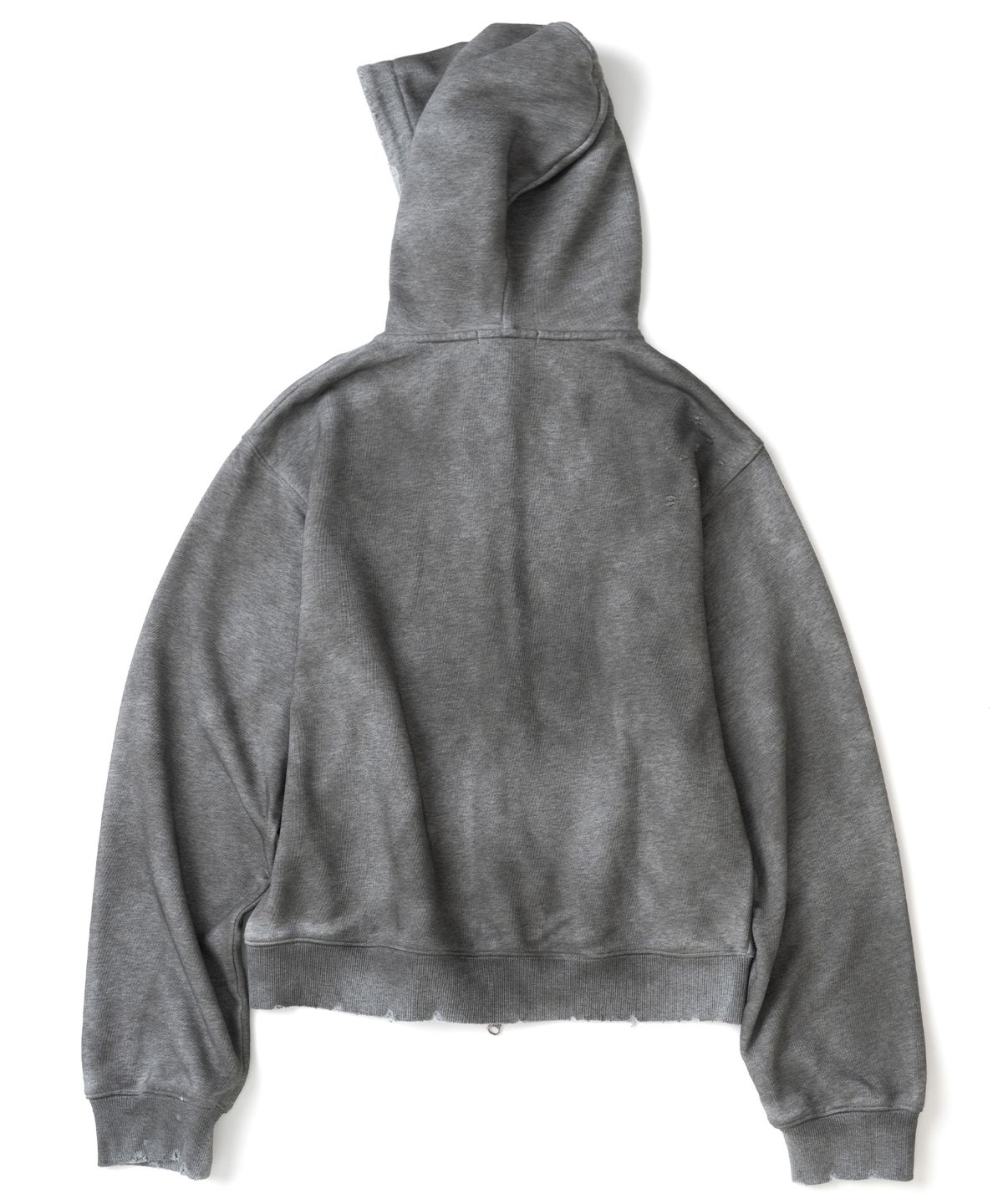 낫포너드(NOT4NERD) Stud Oil Washed Hood Zip Up - Grey