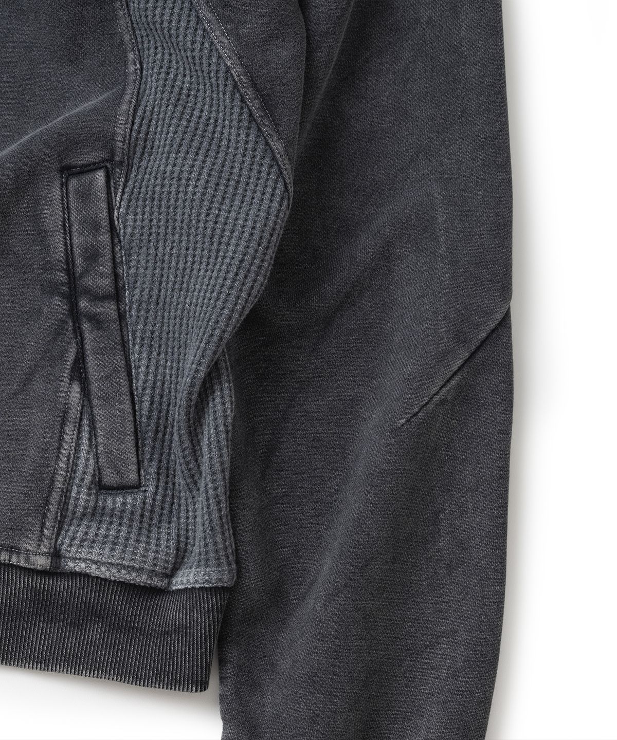 낫포너드(NOT4NERD) Waffle Panel Pigment Hood Zip Up - Charcoal