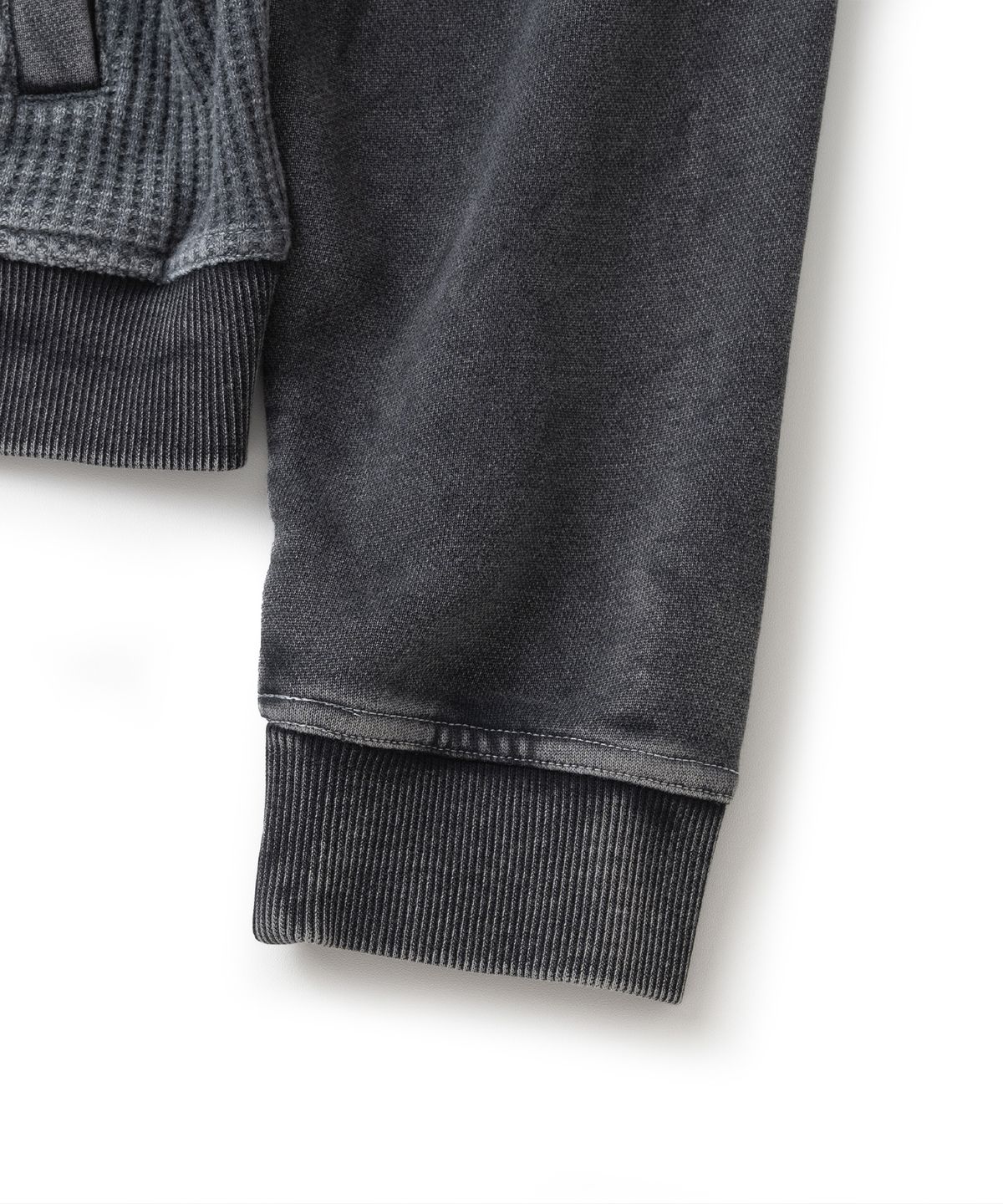 낫포너드(NOT4NERD) Waffle Panel Pigment Hood Zip Up - Charcoal