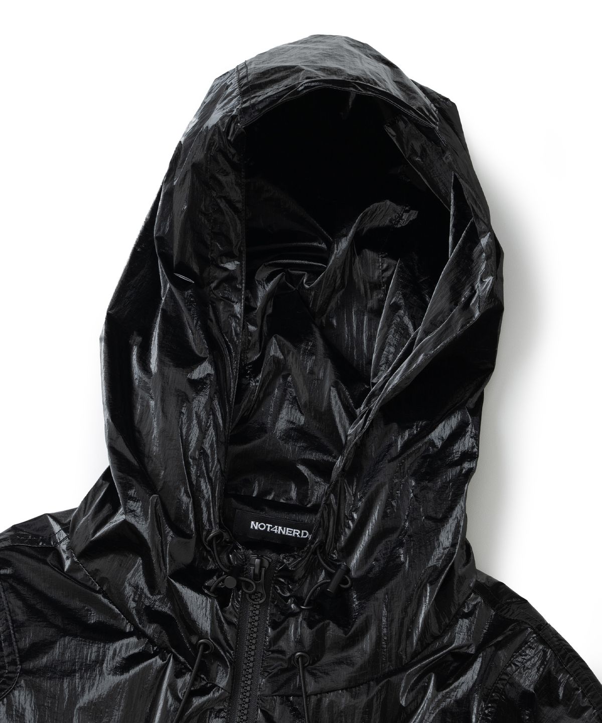낫포너드(NOT4NERD) Gloss Utility Pockets Windbreaker Jacket - Black