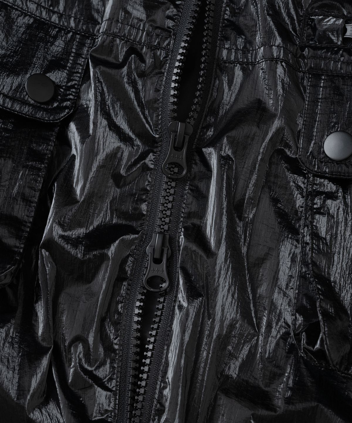 낫포너드(NOT4NERD) Gloss Utility Pockets Windbreaker Jacket - Black