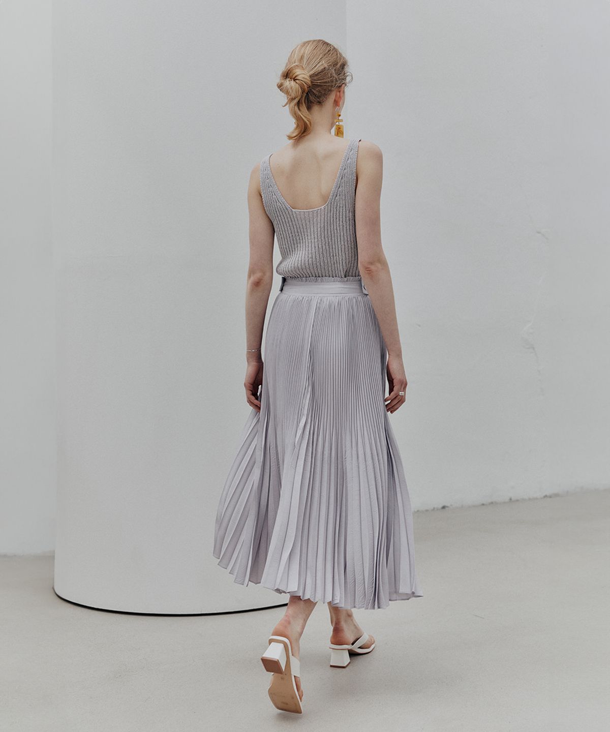 뮤제(MUSEE) MARE Hanji Paper Sleeveless Knit Top_Lavender