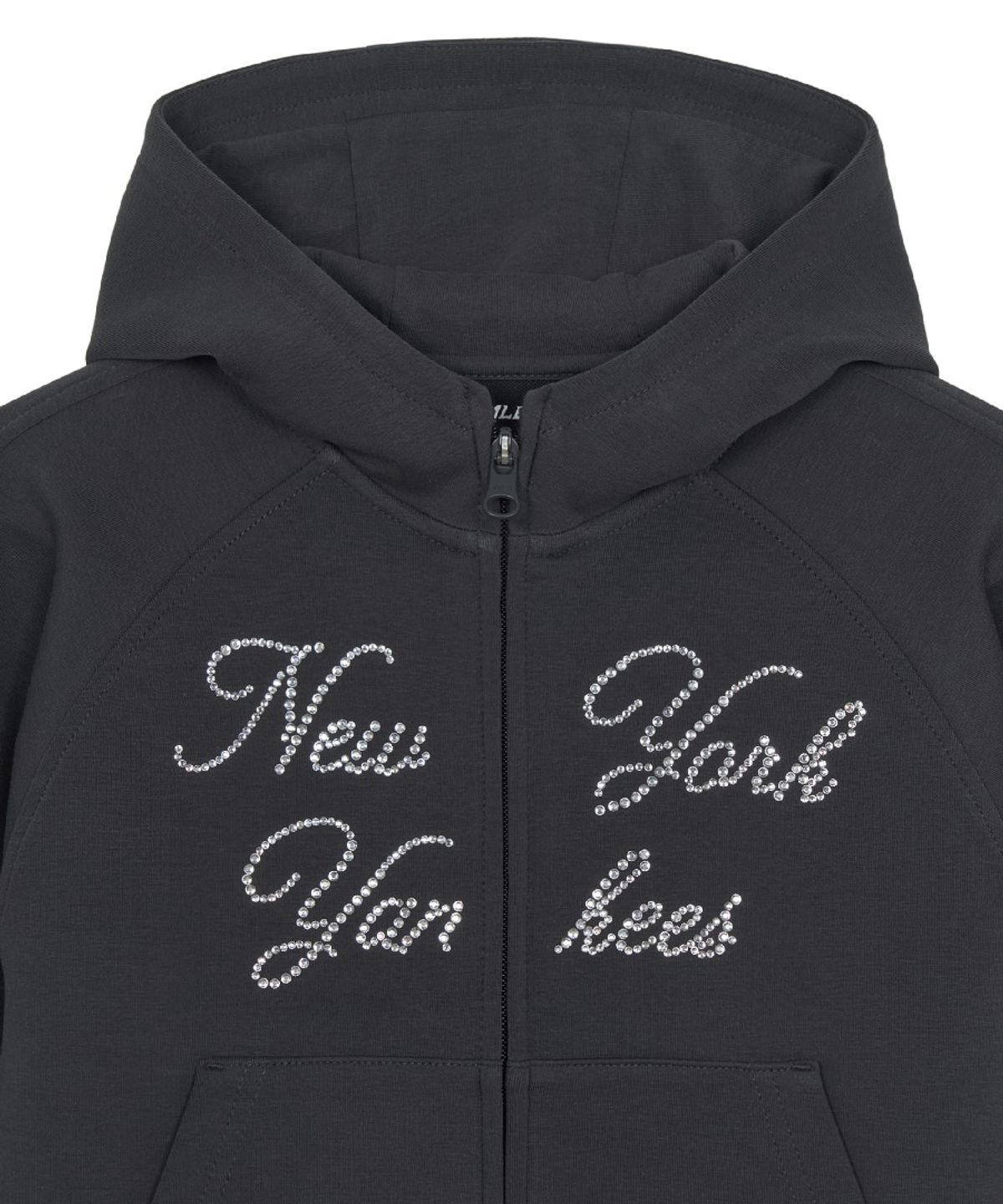 엠엘비 키즈(MLB KIDS) 스트릿 걸즈 크롭 후드 집업 NY (D.Charcoal Grey)