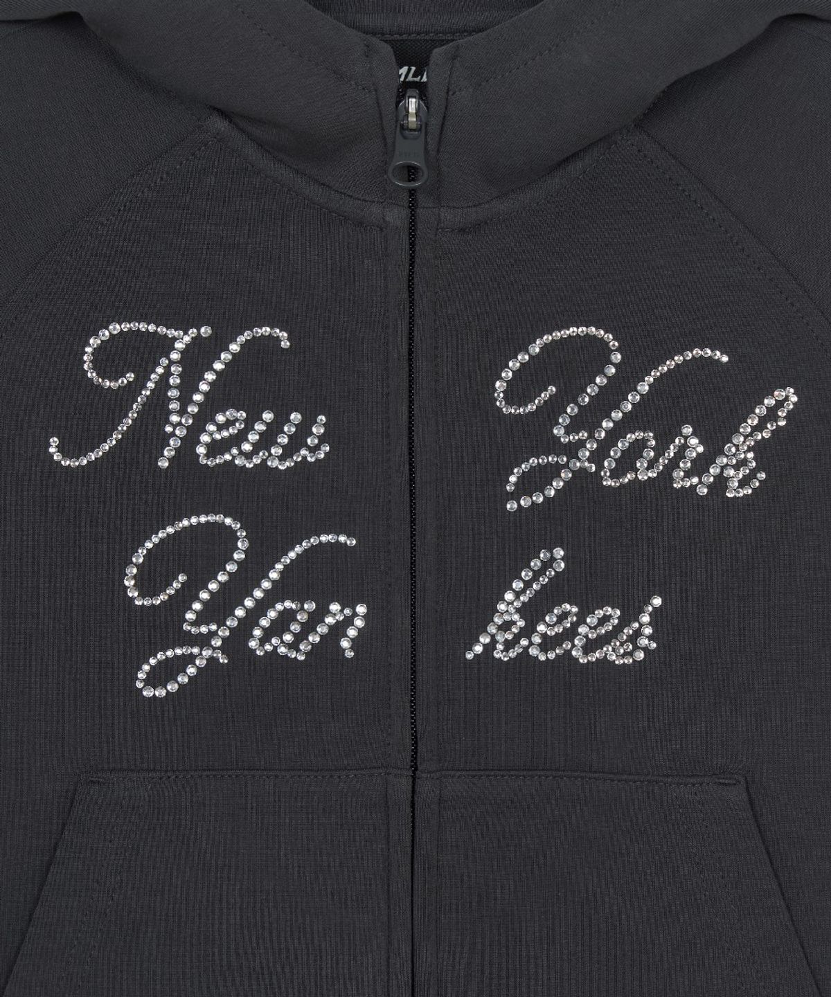 엠엘비 키즈(MLB KIDS) 스트릿 걸즈 크롭 후드 집업 NY (D.Charcoal Grey)