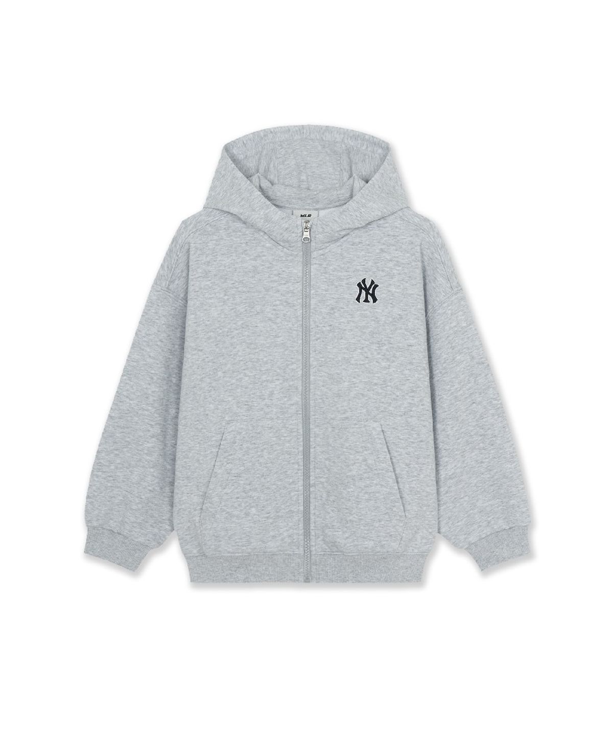 엠엘비 키즈(MLB KIDS) 스포티브 베이직 스몰로고 후드집업 NY (L.Melange Grey)