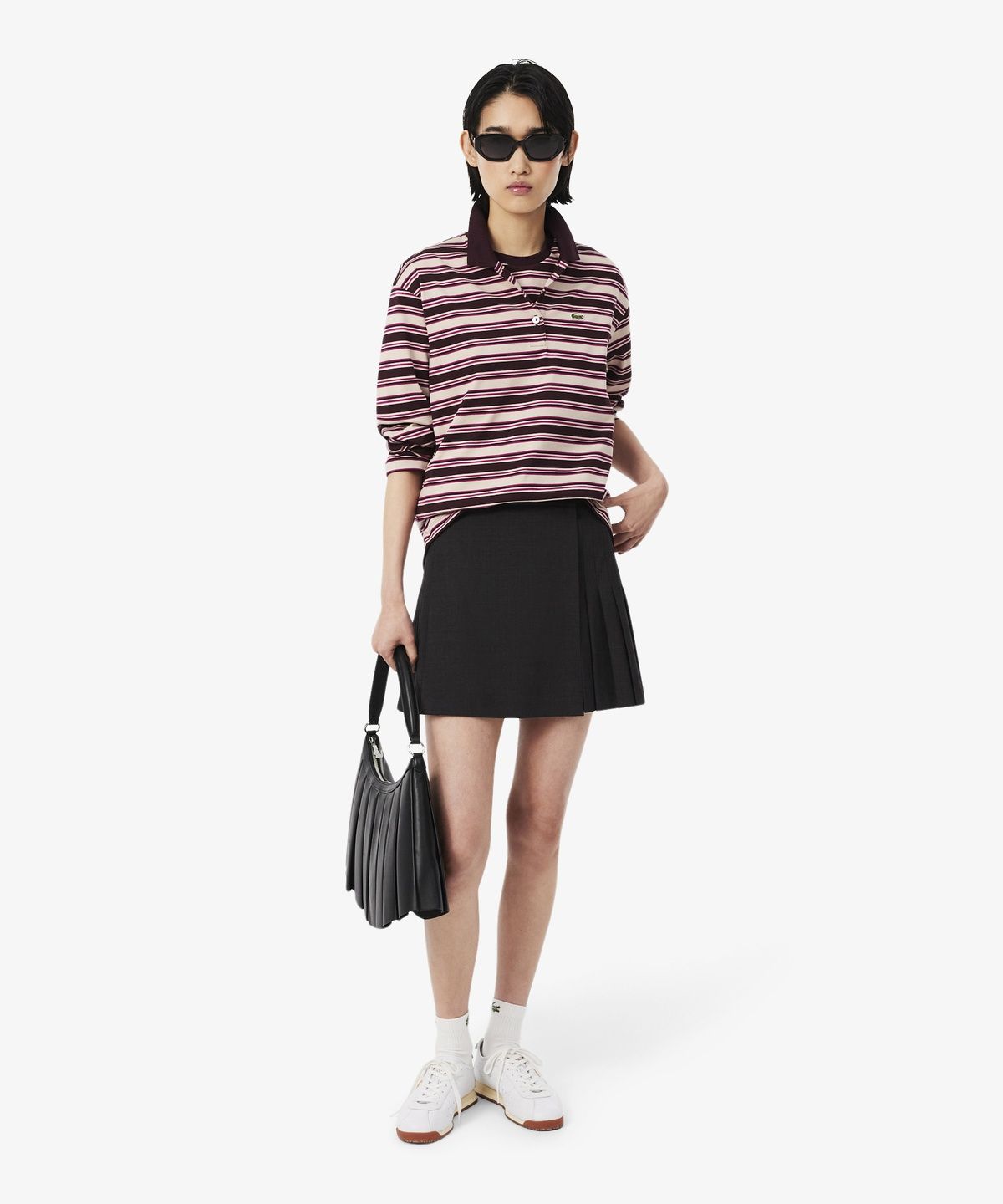 라코스테(LACOSTE) 여성 멀티 스트라이프 긴팔 폴로셔츠 DF3003-56N ST7