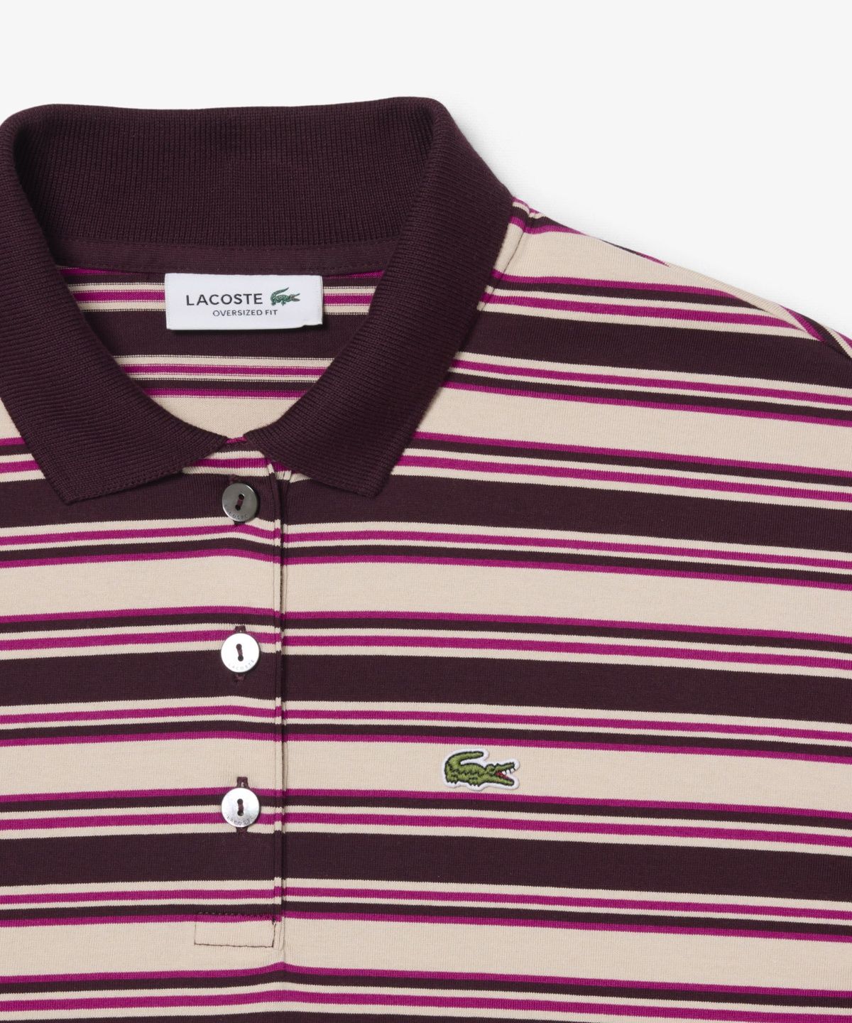 라코스테(LACOSTE) 여성 멀티 스트라이프 긴팔 폴로셔츠 DF3003-56N ST7