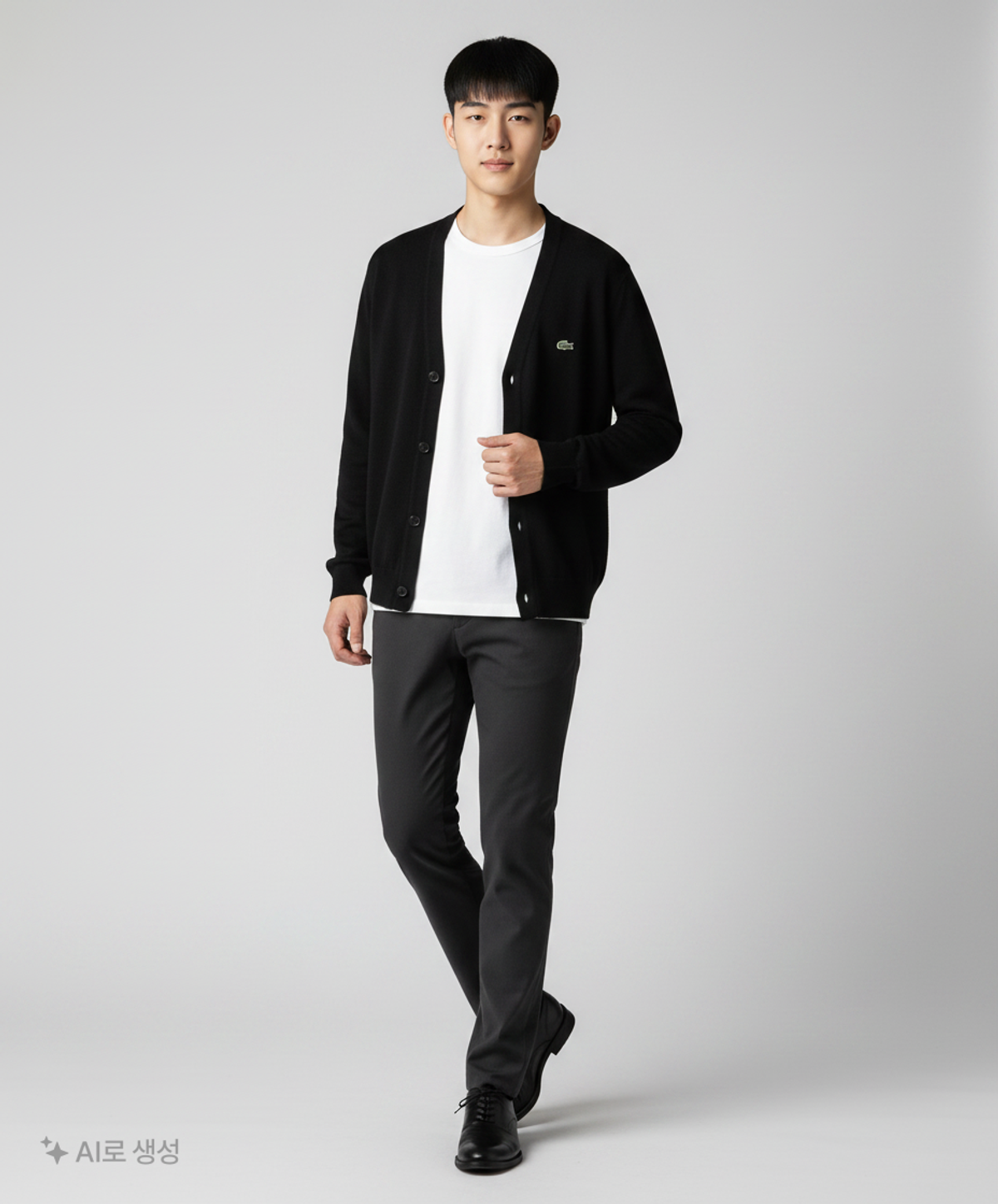 라코스테(LACOSTE) 남성 베이직 방모 와이넥 가디건 AH360E-52N 031 105